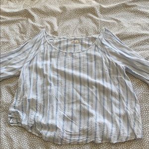 Flowy, open shoulder, striped, Hollister blouse